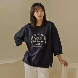 엘리시아 자체제작 데시 트임 칠부 맨투맨 티