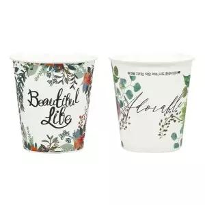 테이크아웃 친환경 종이컵 6.5온스 뷰티풀2종 커피믹스용 자판기컵 190ml, 2000개