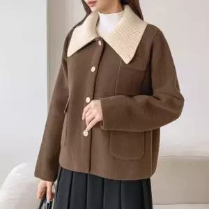 배색카라 울자켓 포근 데일리 하이퀄리티 숏코트