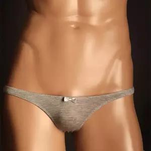 남성용 리본 로우 신축성 티팬티