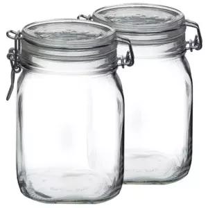 샐러드 유리병 병샐러드 유리 용기 내열 미니 쨈병 진공 밀폐 용기 1000ml 2개