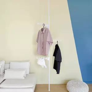 1단 폴행거 화이트 옷방 드레스룸 틈새 아이방 철제 튼튼한 공간활용 옷걸이 정리 수납