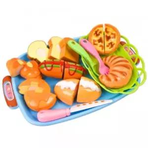 베이커리 플레이트 소꿉놀이 세트 228c43 빵 핫도그 에그타르트 주방 음식 모형 썰기 가게 키친 엄마 쉐프