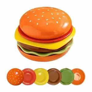 보드겜 프리미엄 햄버거 접시 6PCS 1세트 캠핑 소풍 집 B1648