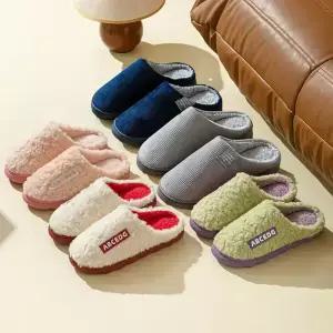 1개+1개 디유 겨울 방한 실내 거실화 슬리퍼 털실내화 2종 커플화 (컬러 교차 가능)