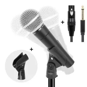 슈퍼 고감도 다이나믹 유선 마이크 보컬 녹음 공연 행사용 초지향성 노래방 버스킹 홀더 파우치