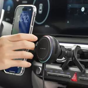 링케 맥세이프 Qi2 25W 펠티어 마그네틱 차량용 핸드폰 고속 무선 충전 거치대 냉각 쿨링 LED