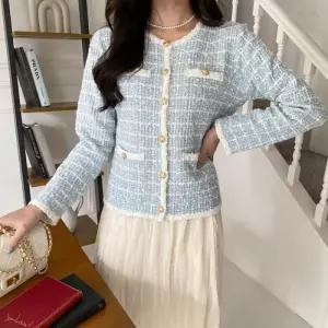 [라일리여성의류] Rly 자켓 금장 코트 트위드 버튼 로트펄 케이프코트