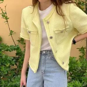 [라일리여성의류] Rly 반팔 트위드 숏코트 핸드메이드코트 스탕 하프코