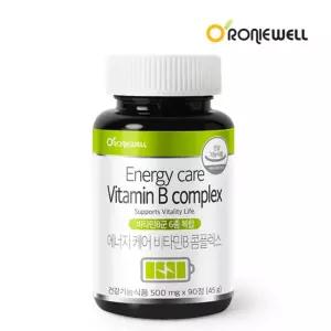 에너지케어 비타민B 콤플렉스 90정 3개월분 고함량 비타민B군 하루 권장량100% 활력 고용량 비 B1 B2 B6 B12 영양제 판토텐산 나이아신 1일1정이면 피로회복 OK 고농축