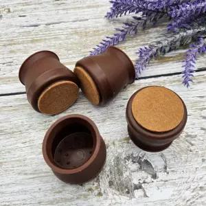 (원형 대형 진갈색 4P) 실리콘 의자 발캡/의자발/가구/다리/의자캡/발싸개/커버/발받침/쿠션/패드/소음