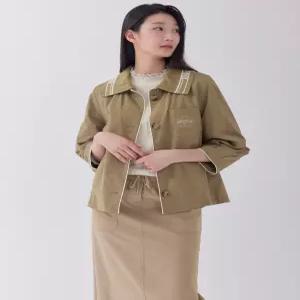 [지센] 니트카라 집업 숏 코트 LCCAO923_OL