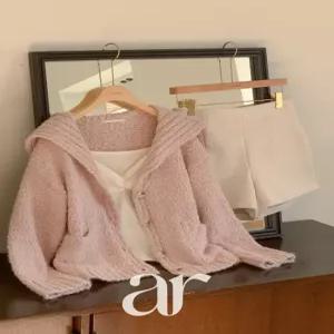 (부클가디건) 세일러 카라 니트 루즈핏가디건 여리핏 꾸안꾸룩 겨울 겨울니트 데이트룩 cd3538