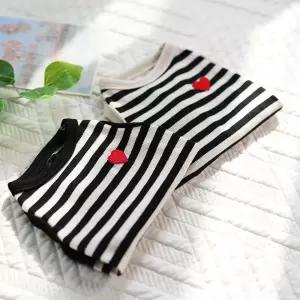 레드하트 스트라이프 민소매 티셔츠 국산 강아지옷 루나몽 애견옷 실내복 2XL 데일리 봄가을