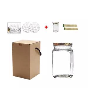 HHmll 국산 유리병 뉴사각형 200ml 1개 + 선물상자 1개 + 실링지 1개 + 수축필름 1개 = 1SET