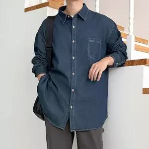 Rly 오버핏 데님셔츠 가슴포켓 빈티지 청남방 셔츠 자