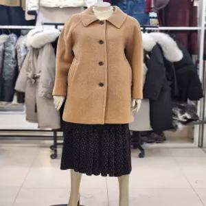 여성 알파카 블렌드 패딩 누빔 모직 하프 코트 VBBHC73