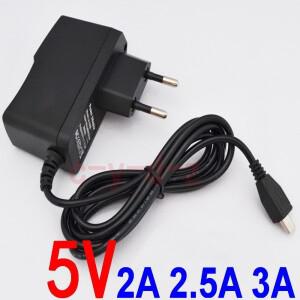 1pcs 고품질 5V 2A 3A V8 EU 플러그 마이크로 USB 충전기 어댑터 전원 공급 장치 라스베리 파이 용 플랫