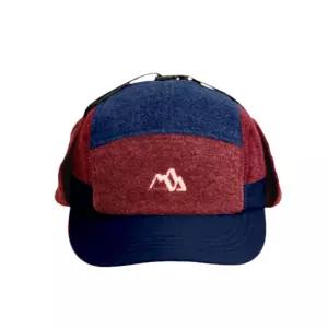 겨울용 5패널 야구 모자, 이어 플랩, 빈티지 플리스 플랫 브림 캡, 남성 및 여성용, 블루/와인 레드, 단일