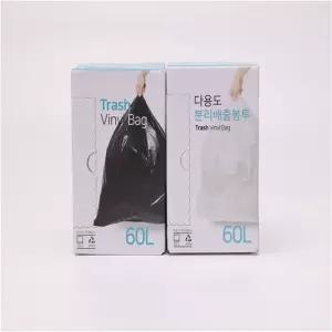 다용도 분리배출 비닐 쓰레기봉투 유백 검정60L(50매)/봉투/평판/쓰레기/봉지/분리수거/재활용/야채/리필