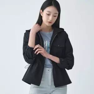 [지센] 여성 스판 후드 허리스트링 숏 점퍼 LSJPO251_DN