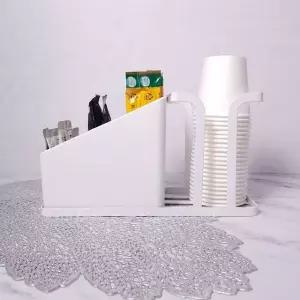 홈카페 스틱커피 빨대 종이컵 디스펜서 화이트 탕비실정리 홀더 보관 꽂이 용품정리