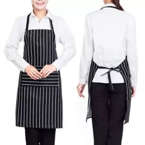 심플한 검정 줄무늬 주방 앞치마/여성/공방/고급/가정/교사/어르신/주머니/패션/허리/바리스타/예쁜/카페