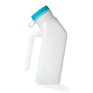 메드밴스 - 남성용 소변기 1000ml, 글로우 인 더 다크 유출 방지 팝 캡 뚜껑, 플라스틱 소변기, 소변 용기 남성용, 휴대용 소변기(자동차용 소변기), 노인용 및 요실금(1팩)