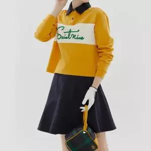 [세인트나인] 여성 세인트나인 블록 폴로 티셔츠 MUSTARD
