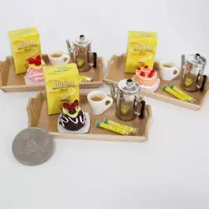 커피와 미니케이크 풀세트 미니어처 꾸미기 장식 소품 납골당 추모관 봉안당 제사상