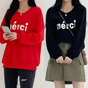 새로본(기모)337 멀시M 빅사이즈 맨투맨 롱루즈핏티 여성 여자 미시