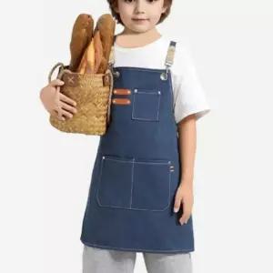 캔버스 데님 앞치마 키즈 어린이집 유치원 초등학생 미술 요리 체험학습