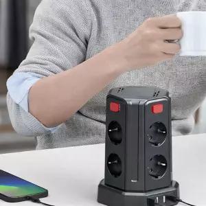 고용량 타워형 큐브 멀티탭 8구