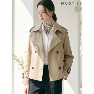 [하프클럽/머스트비]여성 견장 더블버튼 숏 트렌치자켓