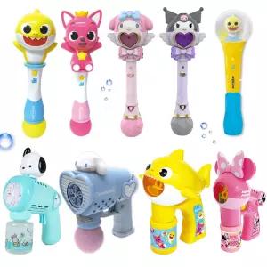 마이멜로디 쿠로미 시나모롤 포차코 키티 핑크퐁 아기상어 멜로디 버블건