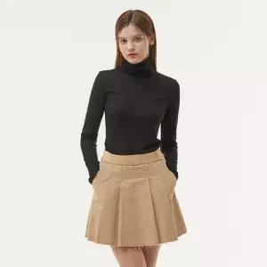 [BEIGE]시스루 목폴라 티셔츠 PQ7CL861