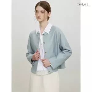 [듀엘링](하남점) 라운드넥 레더 자켓 BL_D261PSG702