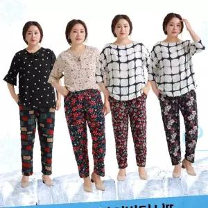 꽃패턴 지퍼여밈 허리밴딩 작업복 텃밭 농사 활동복 통넓은 편안한 착용감 중년여성