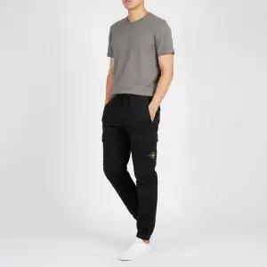 [스톤아일랜드] 와펜 패치 카고 팬츠 블랙 149893454
