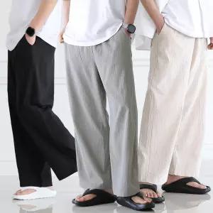남자 린넨오버와이드 빅사이즈 린넨 팬츠