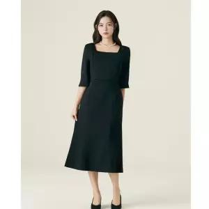 (스타필드 안성 로엠)스퀘어넥 머메이드 7부 롱 원피스_RMOWF4TST3