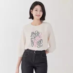 [지센] 저지 시보리 원포인트 라운드 7부 우븐 티셔츠 LFTSP308_LB