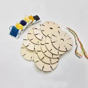 DIY 매듭공예 팔찌 만들기 세트 10개 원형틀 8슬롯 보드 작업틀 공예 실 소원팔찌디스크 키트