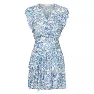 [썬쿠] 패턴 프릴 브이넥 슬리브리스 원피스(SN71D5OPS02X)