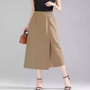 롱치마 치마바지 허리밴딩 플레어 랩 2컬러 스커트
