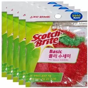 현이몰 3M폴리수세미 5P 아크릴수세미 수세미 주방용품