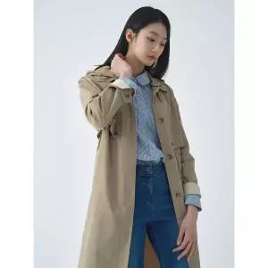 [하프클럽/]여성 후드탈착 벨티드 롱 트렌치 코트 LCCAO229_LK
