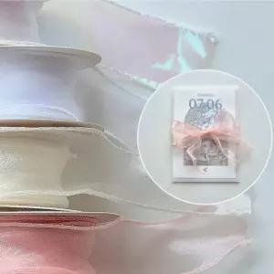 오간디 오간자 쉬폰 리본 청첩장 선물 포장 끈 셀프 오간디리본 오간자리본