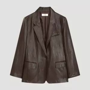 백화점 리스트 페이크 레더 싱글 원버튼 자켓TWWJKP52020