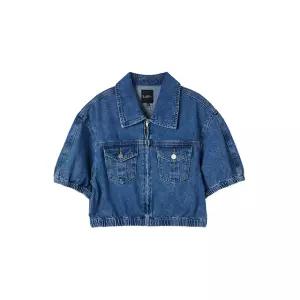 포켓 퍼프 집업 데님자켓 AQ2DZ460